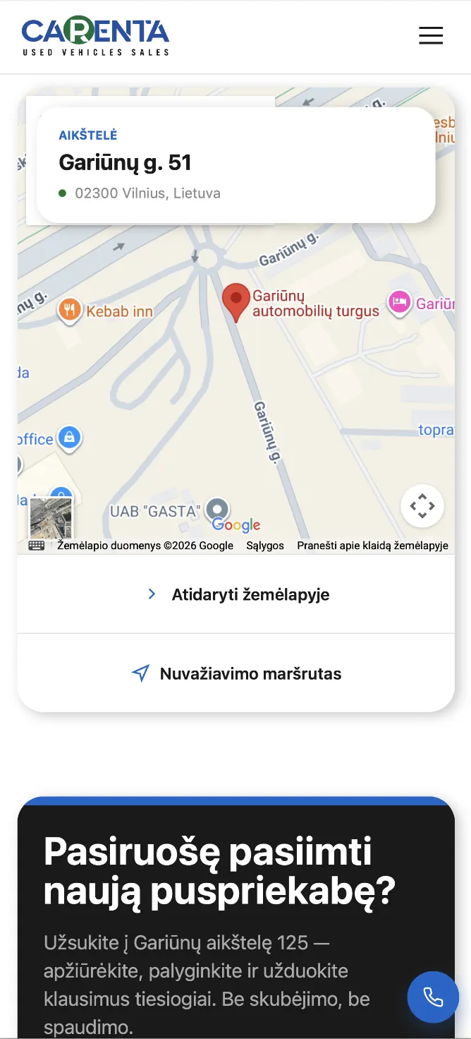 Listing on a phone
