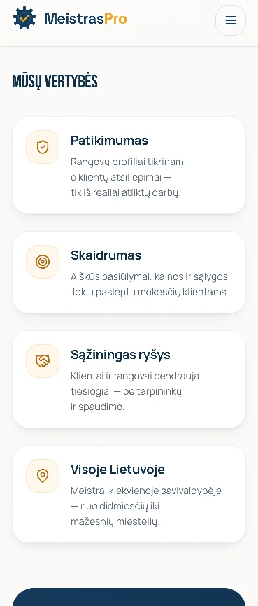 Privalumai telefone